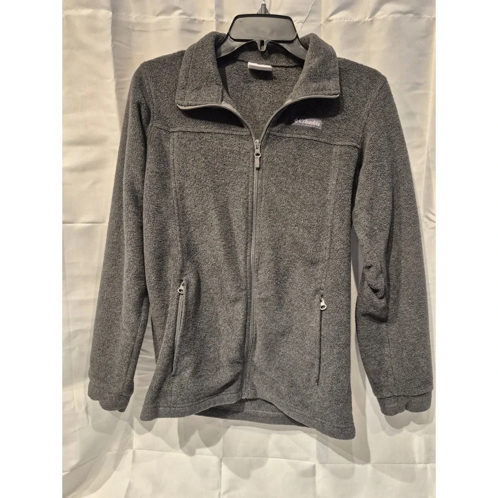Columbia Fleece Jacket Gray  Zip Front Preowned Youth‎ Kids Child Large 14/16